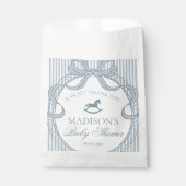 Blue Coquette Bow Rocking Hors Baby Shower Dessert フェイバーバッグ (正面)