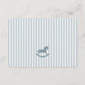Blue Coquette Bow Rocking Horse Baby Registry エンクロージャーカード (裏面)