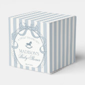 Blue Coquette Bow Rocking Horse Baby Shower フェイバーボックス (裏面サイド)