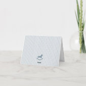 Blue Coquette Bow Rocking Horse Baby Thank You  サンキューカード (裏面)