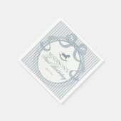 Blue Coquette Bow Rocking Horse Birthday Dessert スタンダードカクテルナプキン (角)