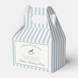 Blue Coquette Bow Rocking Horse Birthday Favor Box フェイバーボックス