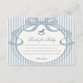 Blue Coquette Bow Rocking Horse Books for Baby エンクロージャーカード