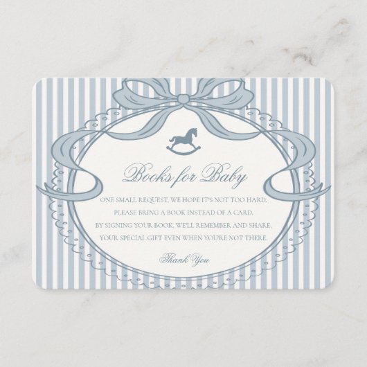 Blue Coquette Bow Rocking Horse Books for Baby エンクロージャーカード (正面)