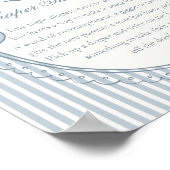 Blue Coquette Bow Rocking Horse Diaper Thoughts ポスター (角)