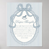 Blue Coquette Bow Rocking Horse Diaper Thoughts ポスター (正面)