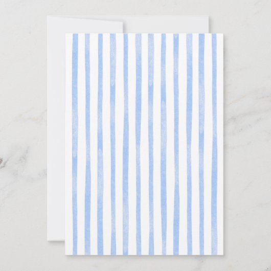 Blue coquette bows and brunch baby shower 招待状 (裏面)