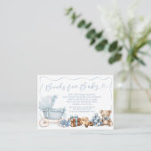 Blue Coquette Carriage Baby Shower Books for Baby エンクロージャーカード (スタンド正面)
