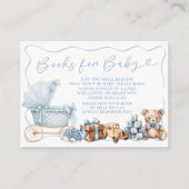 Blue Coquette Carriage Baby Shower Books for Baby エンクロージャーカード (正面)