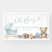 Blue Coquette Carriage Baby Shower Large Banner 横断幕 (横)