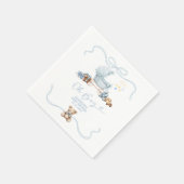 Blue Coquette Carriage Baby Shower Paper Napkins スタンダードカクテルナプキン (角)