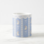 Blue Coquette Lace Watercolor Bunny Easter Mug コーヒーマグカップ (中央)