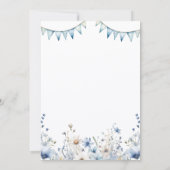 Blue Coquette Little Bunny Baby Shower 招待状 (裏面)