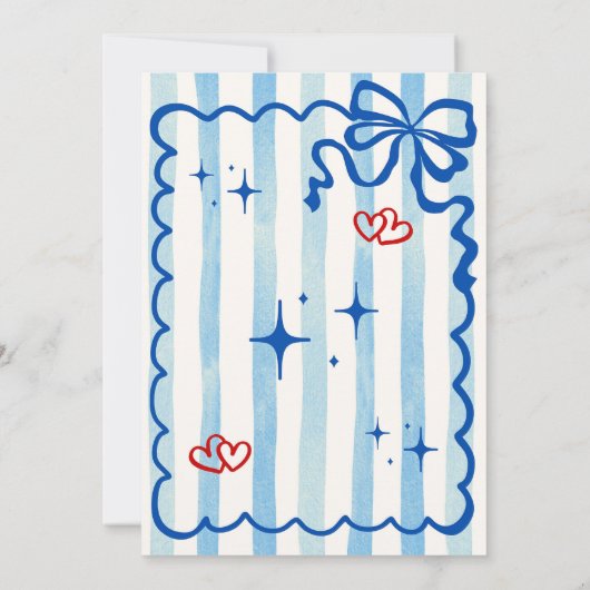 Blue Coquette She is Ready to POP Invitation 招待状 (裏面)