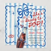 Blue Coquette She is Ready to POP Invitation 招待状 (正面/裏面)