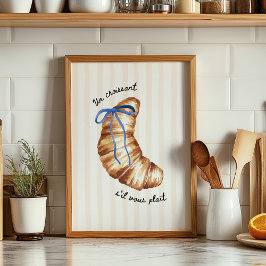 Blue Coquette Un Croissant S'il Vous Plaît Poster ポスター