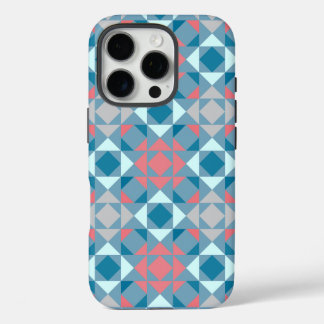 Blue Coral幾何学的シェイプ iPhone 16 Proケース