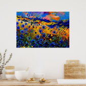 blue cornflowers 0746 ポスター (キッチン)