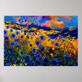 blue cornflowers 0746 ポスター (正面)