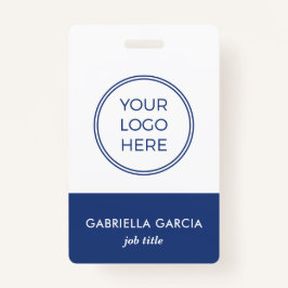 Blue Corporate Employee Logo Barcode ID badge バッジ