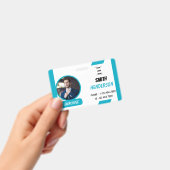 Blue Corporate Employee Photo ID Badge バッジ (手持ち)