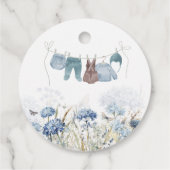 Blue Cosmos Floral Baby in Bloom Baby Shower Gift  フェイバータグ (裏面)
