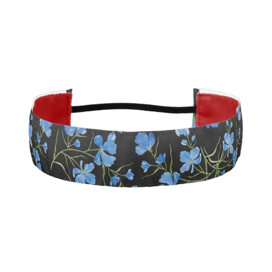 Blue Cosmos Flowers アスレチックヘッドバンド (正面)