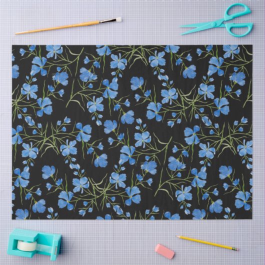 Blue Cosmos Flowers 薄葉紙 (クラフト)