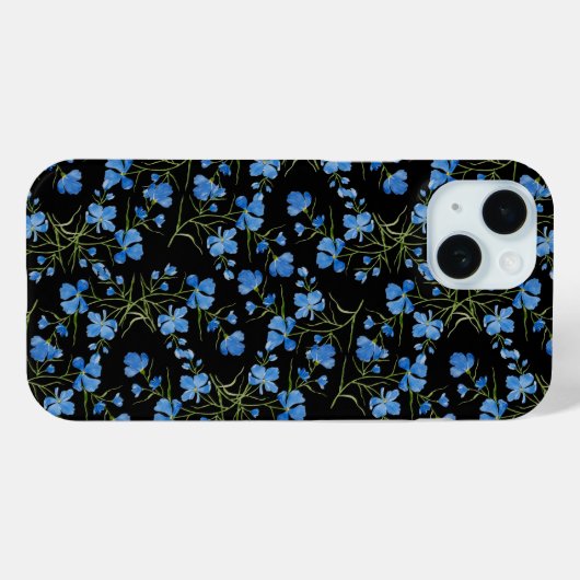 Blue Cosmos Flowers Case-Mate iPhoneケース (裏面 (横))