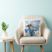 Blue Couple Photo Keepsake First Christmas Engaged クッション (椅子)