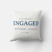 Blue Couple Photo Keepsake First Christmas Engaged クッション (裏面)