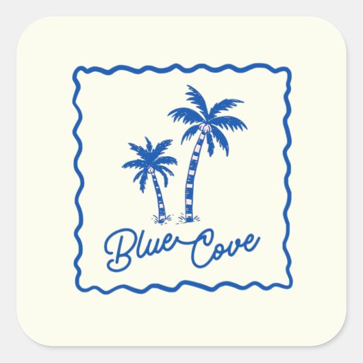 Blue Cove Sticker スクエアシール (正面)