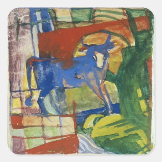 Blue Cow, 1914 (テンペラ・オン・紙) スクエアシール (正面)