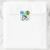 Blue Cow 1st誕生日Tシャツとギフト ラウンドシール (バッグ)