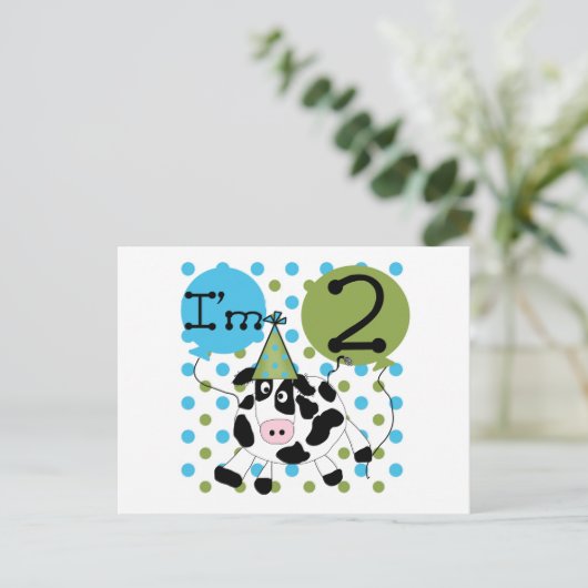 Blue Cow 2nd誕生日Tシャツとギフト ポストカード (スタンド正面)