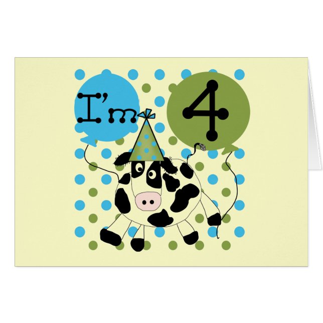 Blue Cow 4th誕生日Tシャツとギフト (正面横)