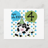 Blue Cow 4th誕生日Tシャツとギフト ポストカード (正面)