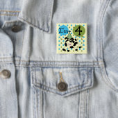 Blue Cow 4th誕生日Tシャツとギフト 缶バッジ (インサイチュ)