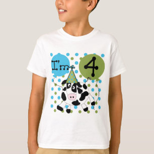 Blue Cow 4th誕生日Tシャツとギフト Tシャツ