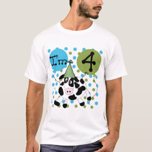 Blue Cow 4th誕生日Tシャツとギフト Tシャツ
