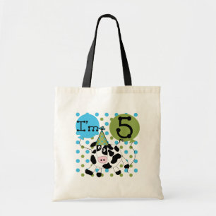 Blue Cow 5誕生日Tシャツとギフト トートバッグ