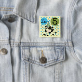 Blue Cow 5誕生日Tシャツとギフト 缶バッジ (インサイチュ)