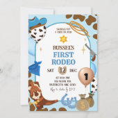 Blue Cowboy Birthday Invitation 招待状 (正面)