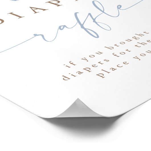 Blue Cowboy Clothesline Diaper Raffle ポスター (角)