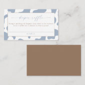 Blue Cowboy Cow Print Diaper Raffle Ticket プレイスカード (正面/裏面)