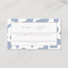 Blue Cowboy Cow Print Diaper Raffle Ticket プレイスカード