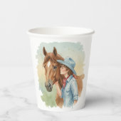 Blue Cowboy Kissing a Horse Birthday 紙コップ (裏面)