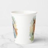 Blue Cowboy Kissing a Horse Birthday 紙コップ (左)