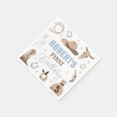 Blue Cowboy Western Birthday Napkins スタンダードカクテルナプキン (角)
