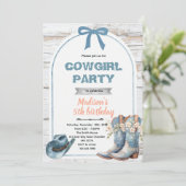 Blue cowgirl party invitation 招待状 (スタンド正面)